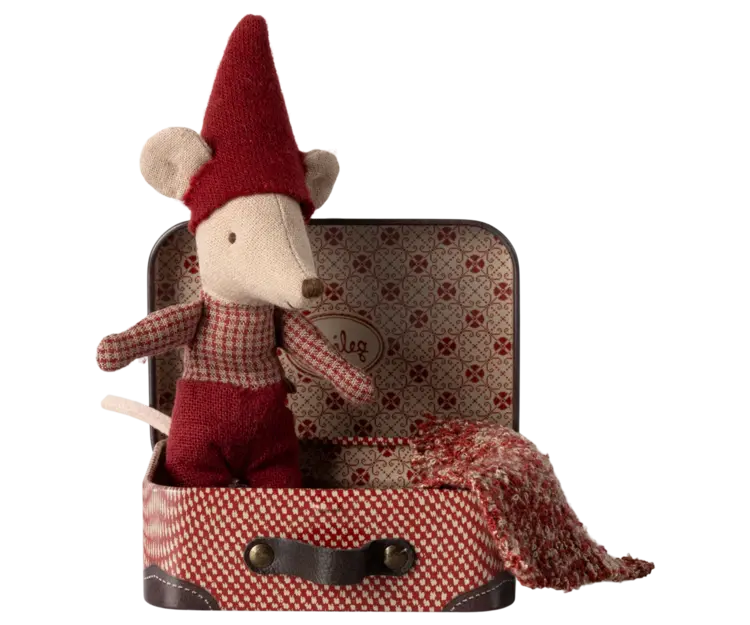 Maileg Maileg Christmas Mouse, Baby in Suitcase