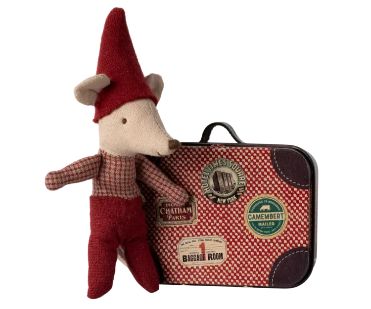 Maileg Maileg Christmas Mouse, Baby in Suitcase