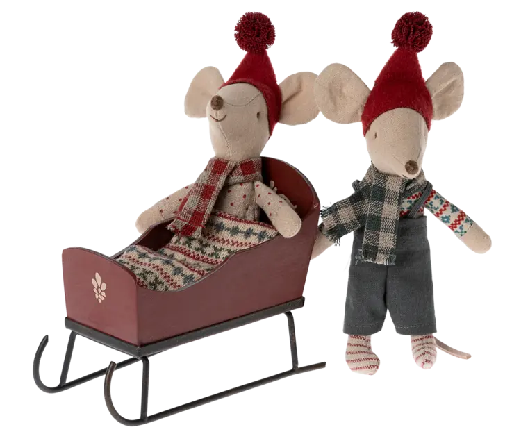 Maileg Maileg Sleigh, Mouse - Red