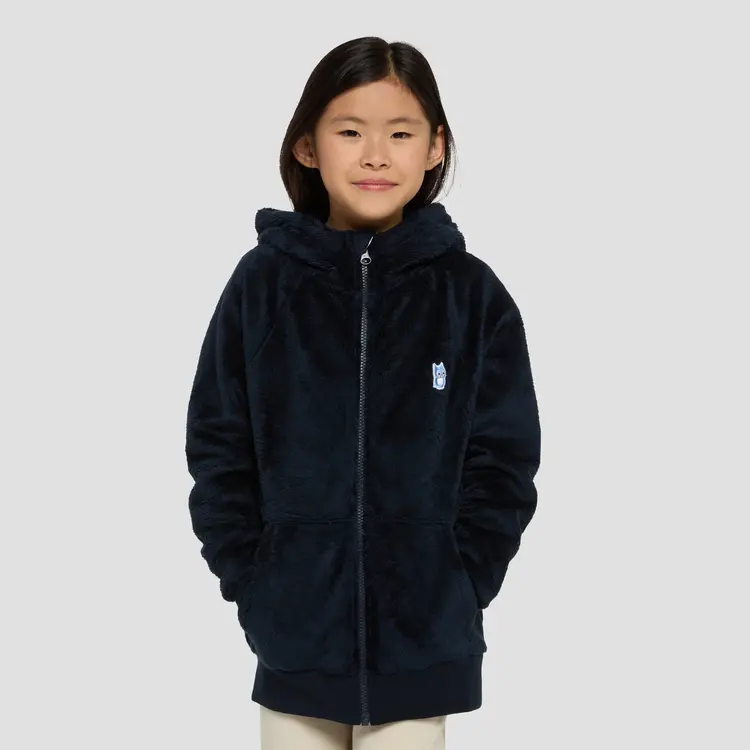 Namuk Namuk Kids Panda High Loft fleece zip hoody- Navy