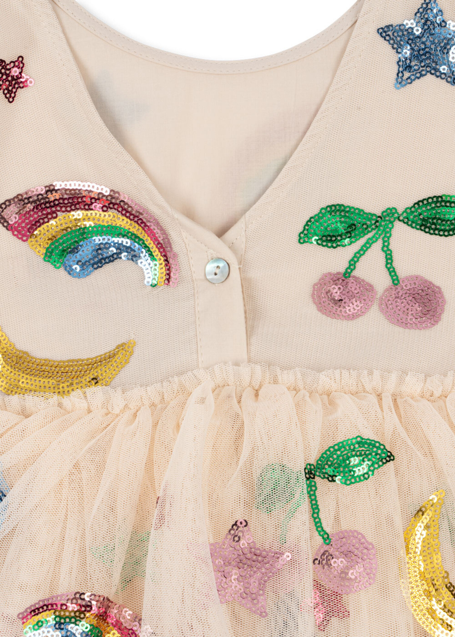 Konges Sløjd Yvonne Puff Dress - Rainbow Twinkle - Yellow Turtle