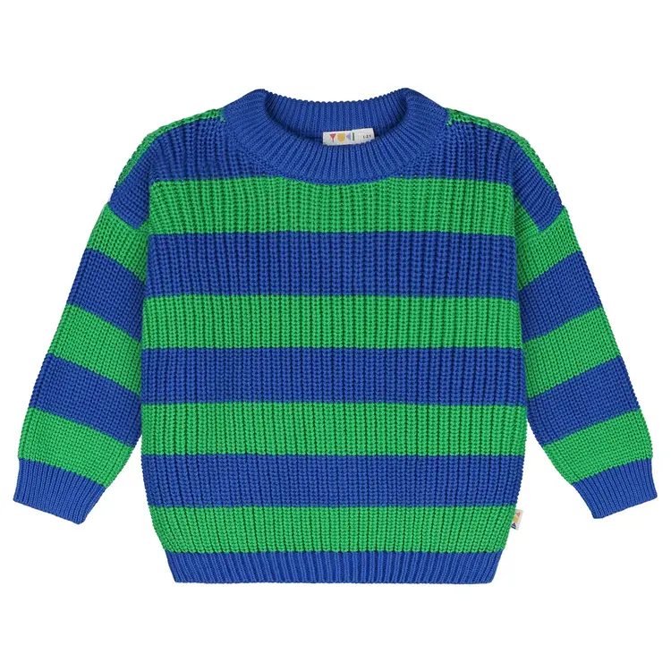 Yuki Yuki Kids Stripes Knitted Sweater - Peacock