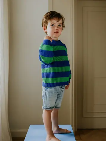 Yuki Yuki Kids Stripes Knitted Sweater - Peacock