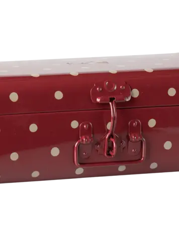 Maileg Maileg Storage Suitcase, Small- Red with Dots