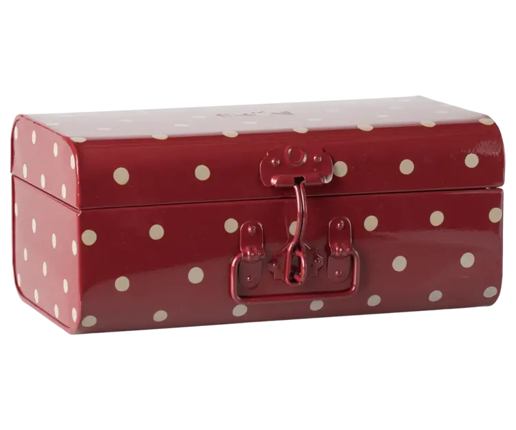 Maileg Maileg Storage Suitcase, Small- Red with Dots