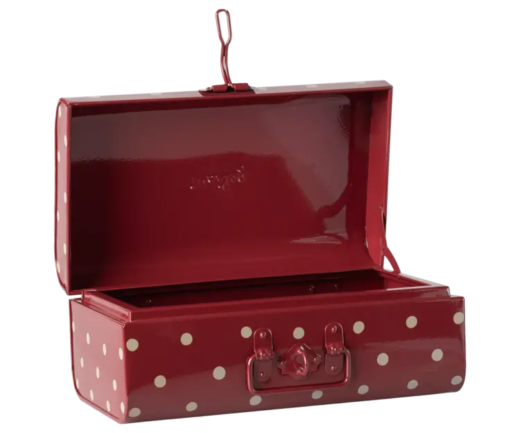Maileg Maileg Storage Suitcase, Small- Red with Dots