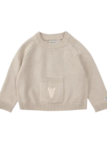 Donsje Donsje Baby Loeke Sweater Unicorn-Soft Sand