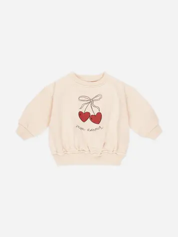 Quincy Mae Quincy Mae Relaxed Fleece Sweatshirt || Mon Amour