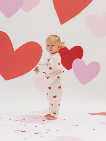 Quincy Mae Quincy Mae Heart Knit Sweater || Natural