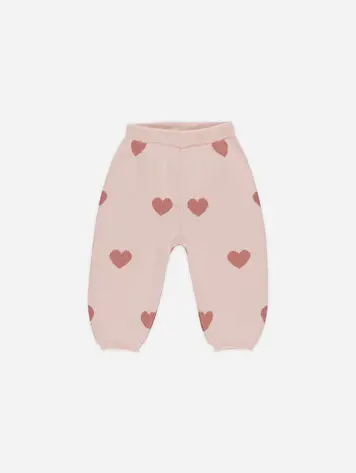 Quincy Mae Quincy Mae Heart Knit Pants || Bubblegum