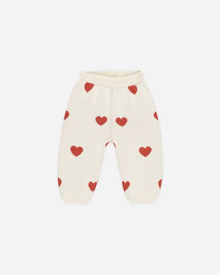 Quincy Mae Quincy Mae Heart Knit Pants || Natural