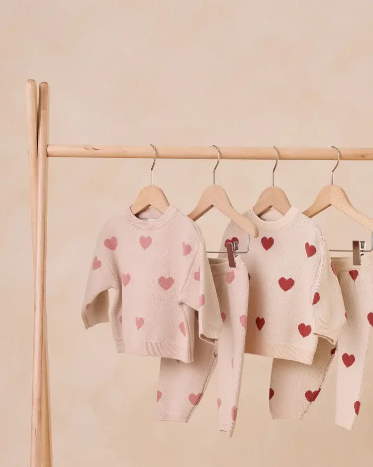 Quincy Mae Quincy Mae Heart Knit Pants || Natural