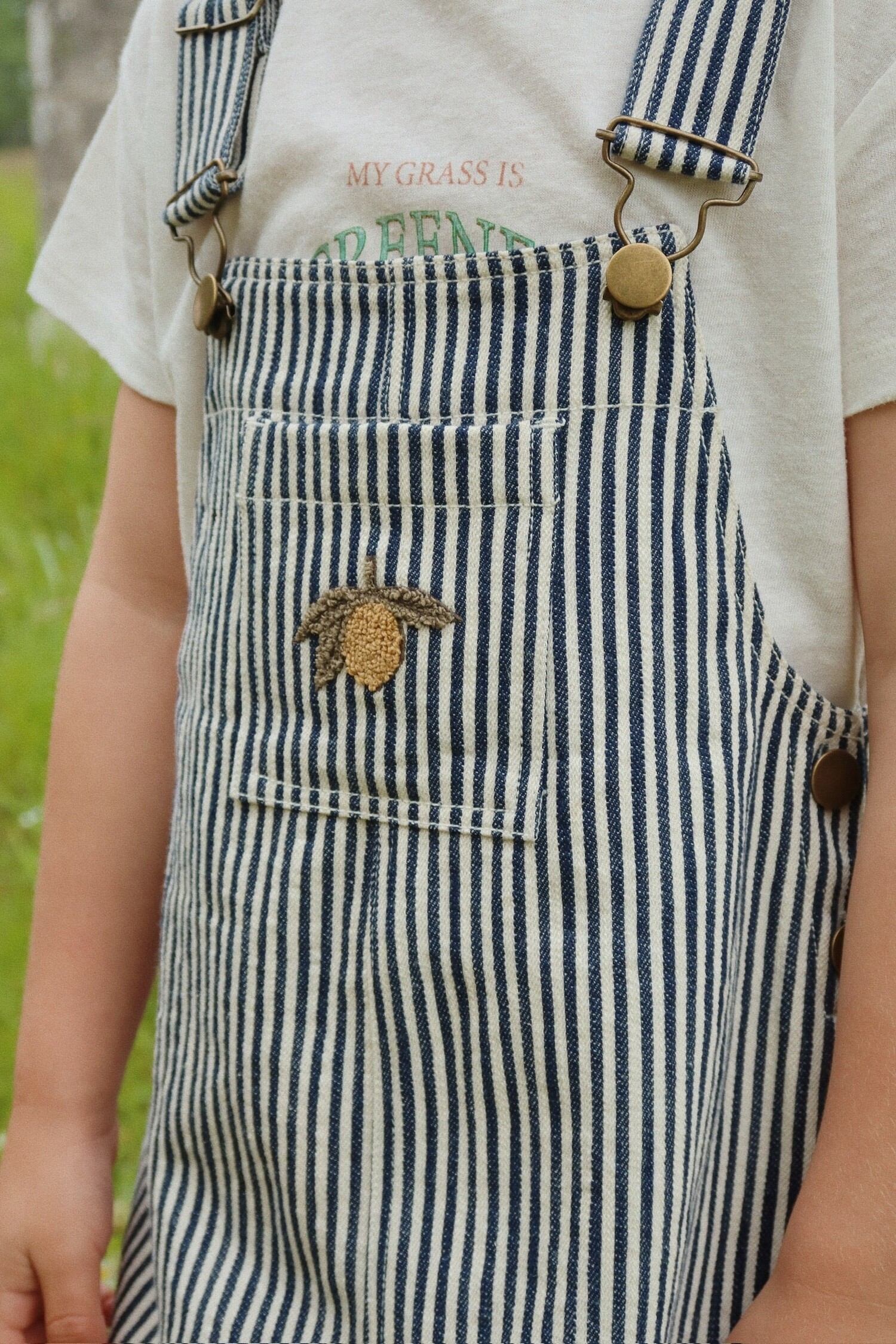 Konges Sløjd Fender Overalls - Naval Stripe - Yellow Turtle