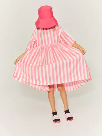 Little Creative Factory Little Creative Factory Carousel Dress - White and Neon Pink