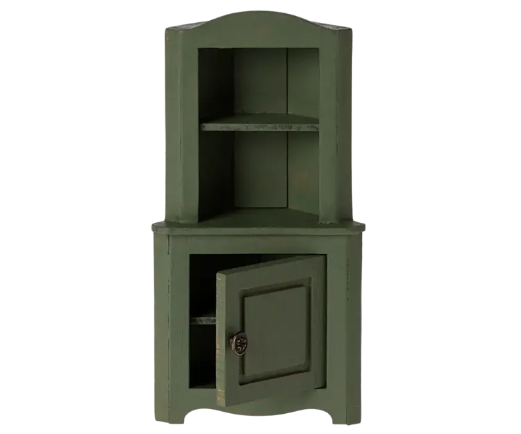 Maileg Maileg Corner Cabinet, Mouse - DARK GREEN