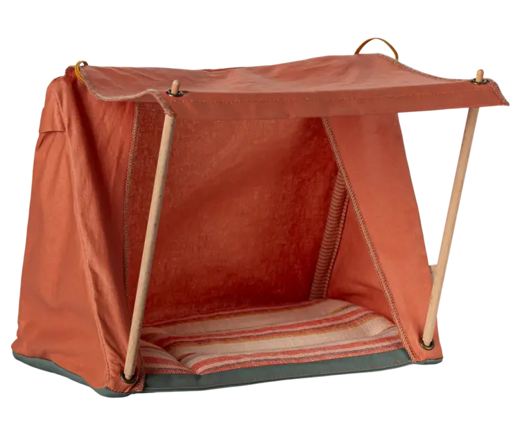 Maileg Maileg Happy Camper Tent, Mouse - CORAL