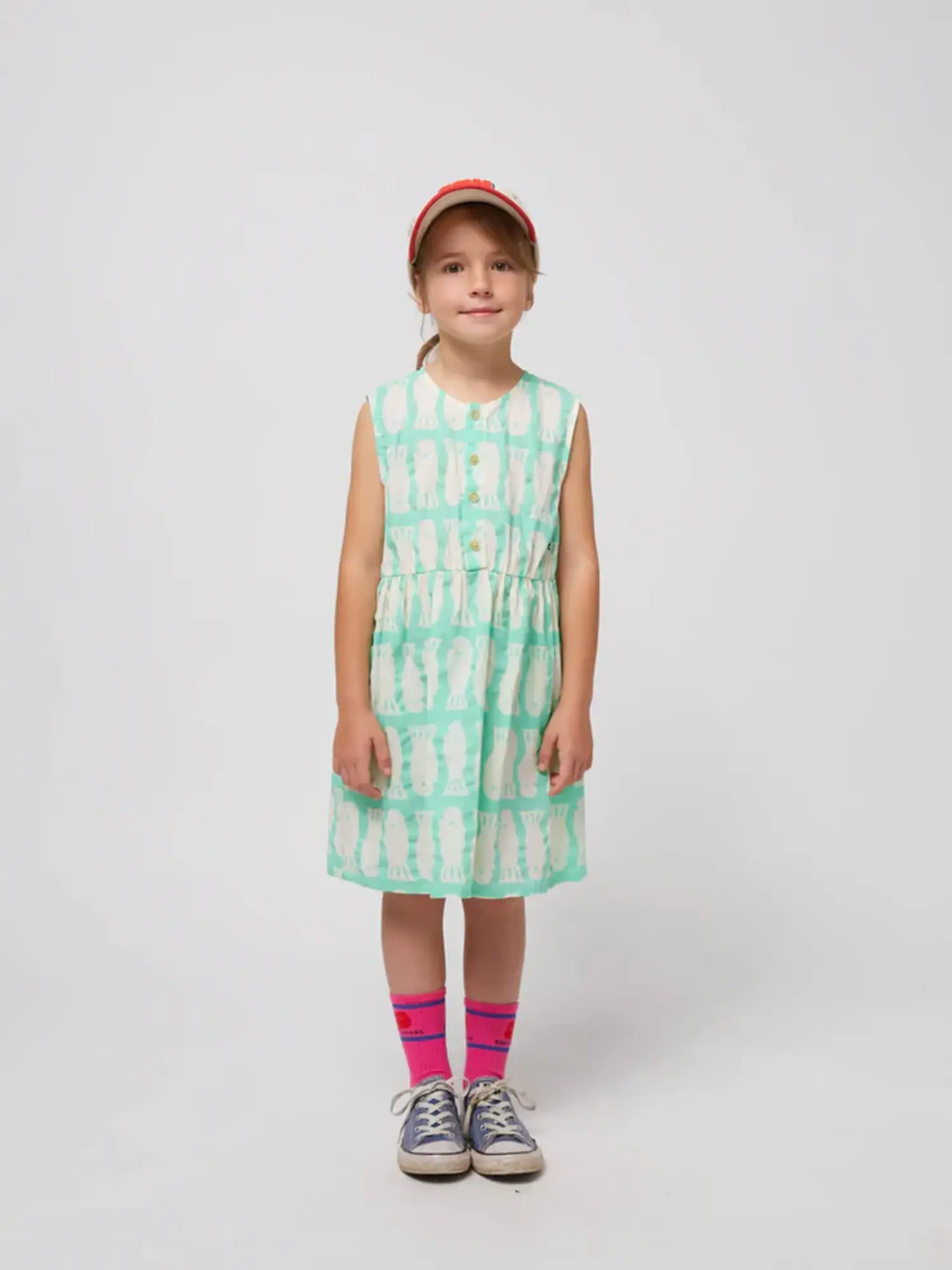 Bobo Choses Lucky Fish All Over Sleeveless Dress - Yellow Turtle