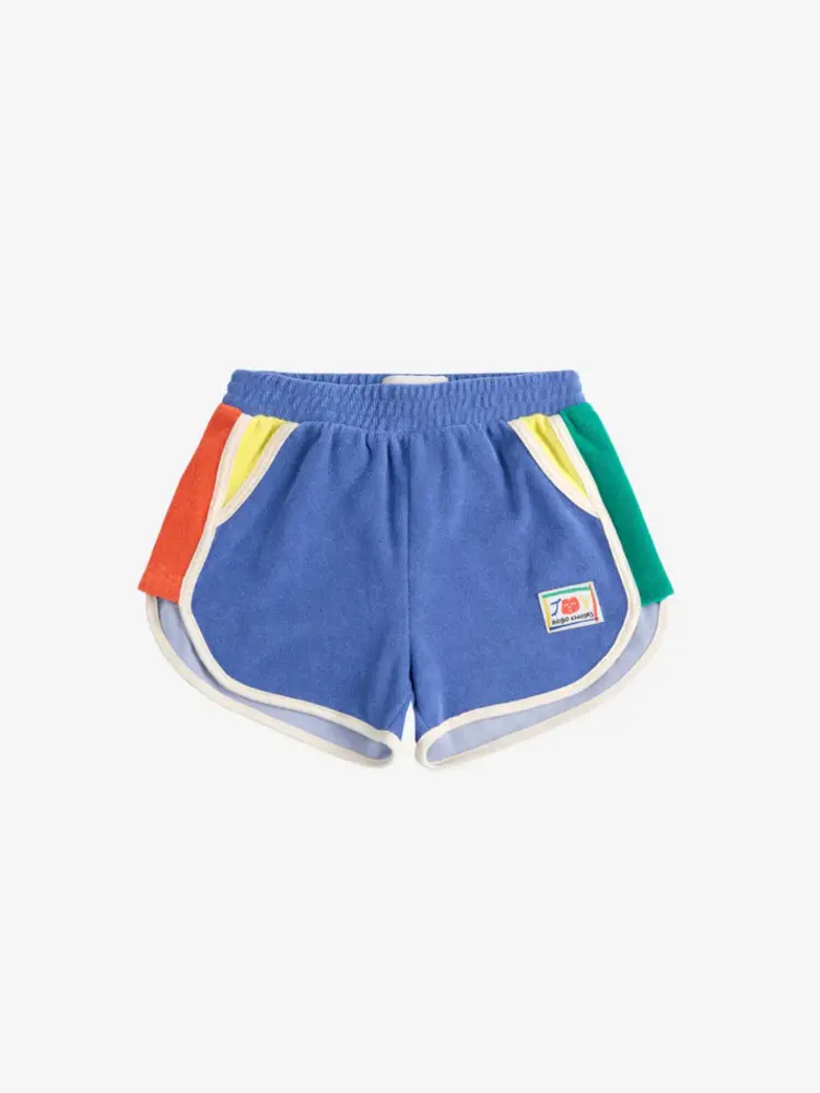 Bobo Choses Bobo Choses Smiling Color Block Terry Cloth Shorts
