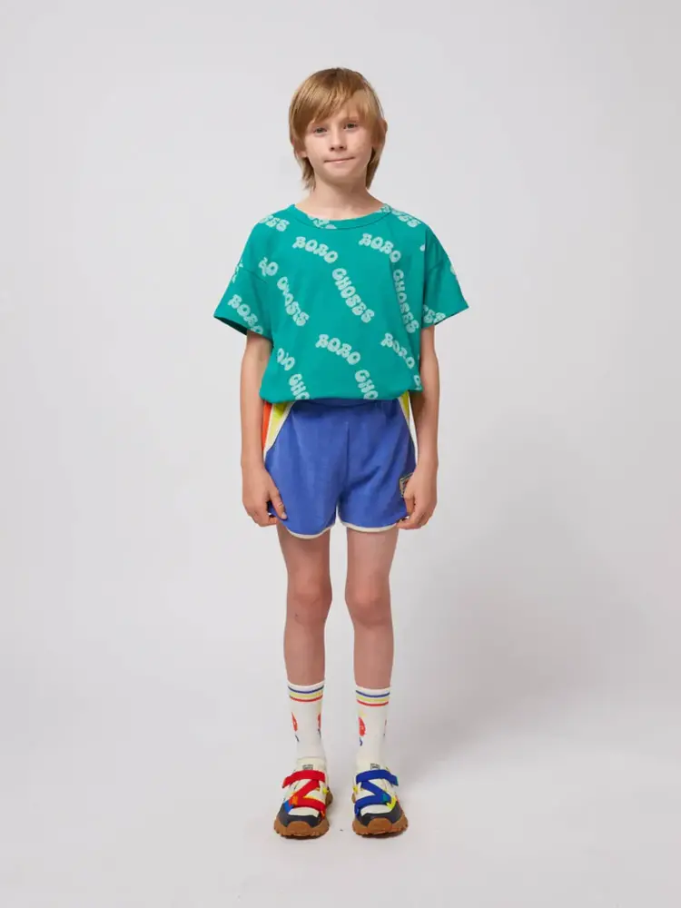 Bobo Choses Bobo Choses Smiling Color Block Terry Cloth Shorts