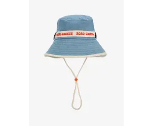 Bobo Choses Denim Bucket Hat - Yellow Turtle