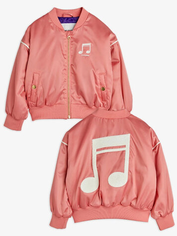 Mini Rodini Mini Rodini Note Satin Baseball Jacket-Pink