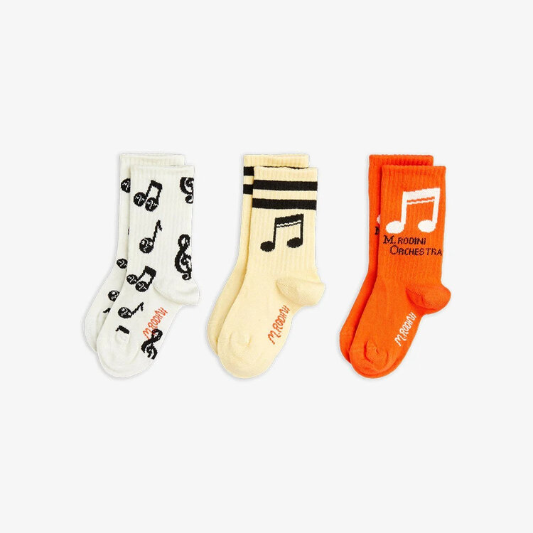 Mini Rodini Mini Rodini 3pk Note Socks