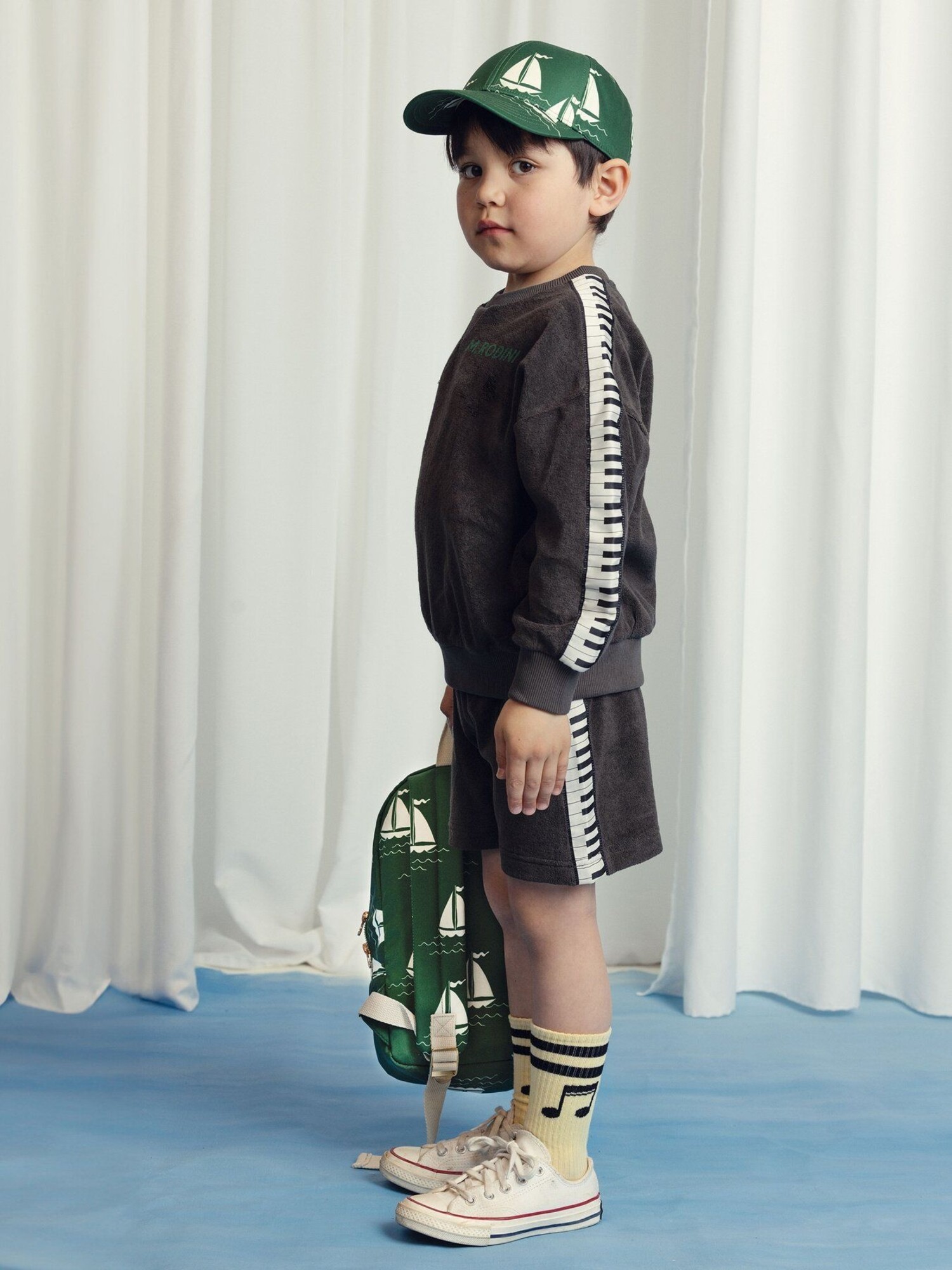 Mini Rodini Piano Terry Shorts - Yellow Turtle