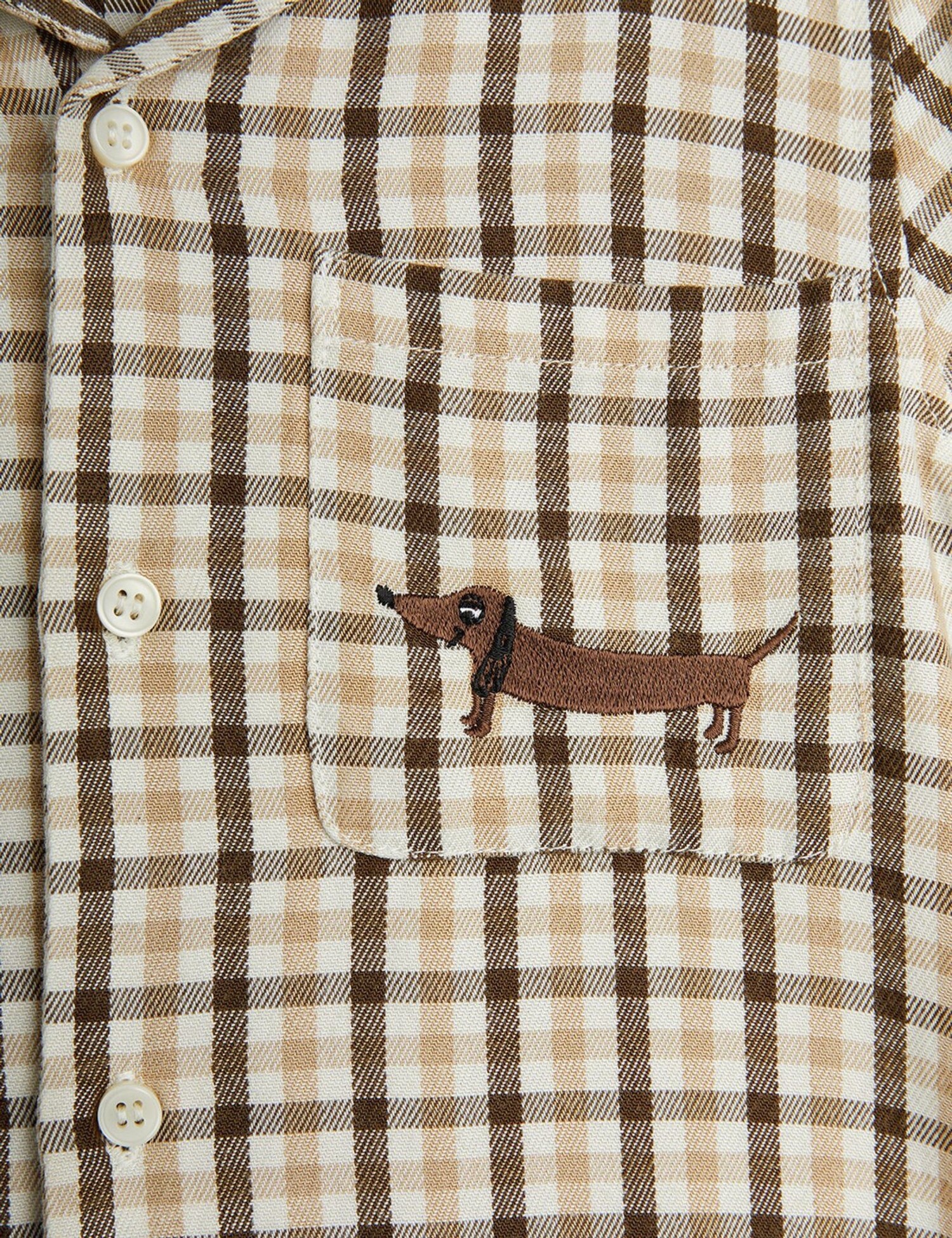 Mini Rodini Gingham Woven Shirt - Yellow Turtle