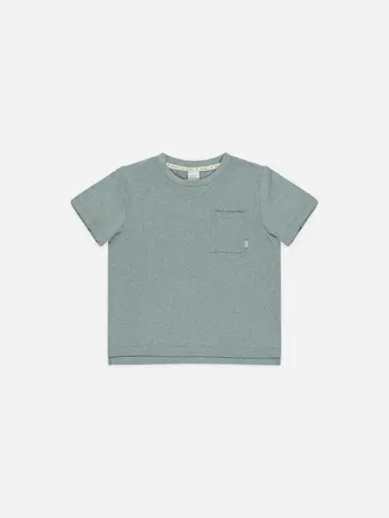 Rylee + Cru Rylee & Cru Cove Essential Pocket Tee || Heathered Ocean