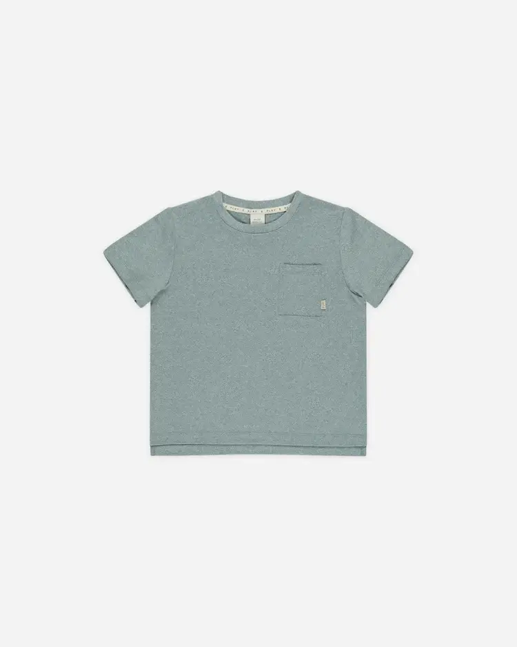 Rylee + Cru Rylee & Cru Cove Essential Pocket Tee || Heathered Ocean