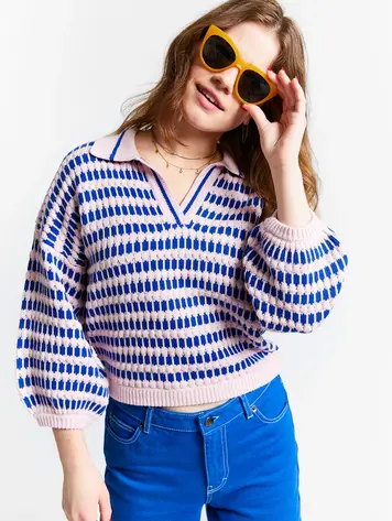 INDEE INDEE Sablon Knit Sweater- Pink