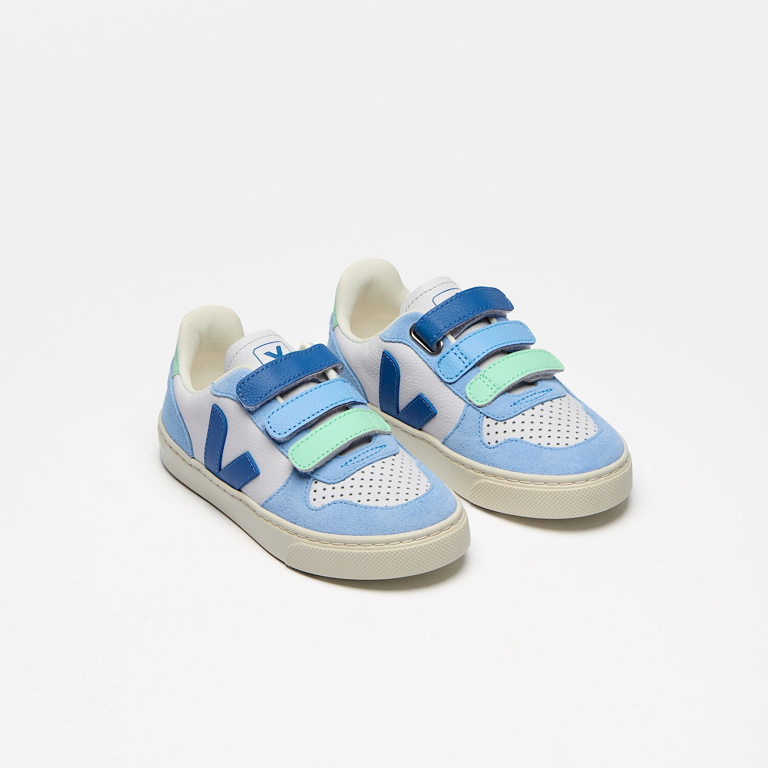 Veja V-10 - Leather Ice Multico Indigo - Yellow Turtle