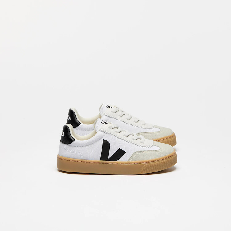Veja Veja Volley Canvas - White Black Natural