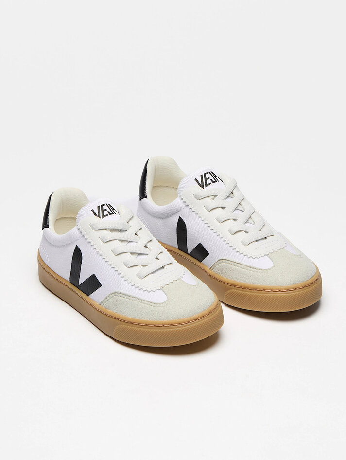 Veja V-12 Leather - White Multico Olympe - Yellow Turtle