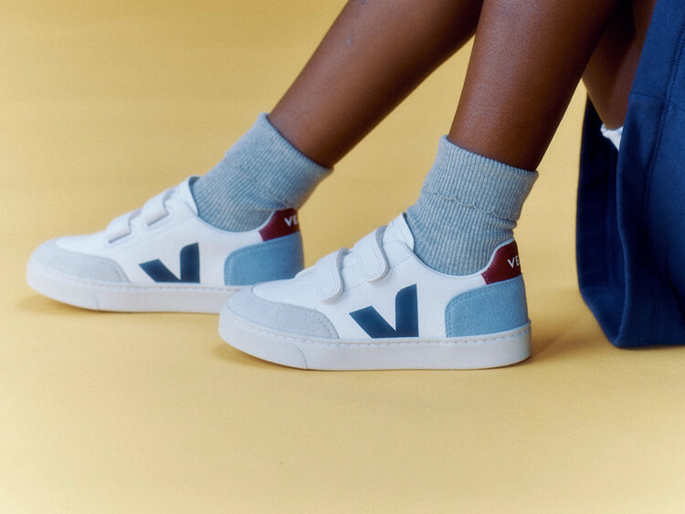 Veja Veja V-12 Leather - White Multico Steel