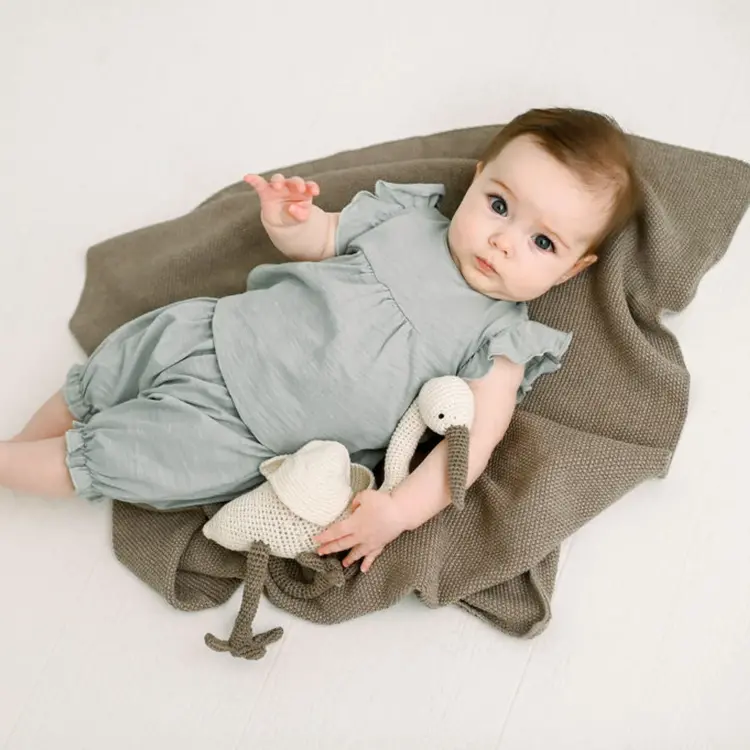 Tane Organics Inc Tane Baby Flamé Flutter Sleeved Top - Seafoam