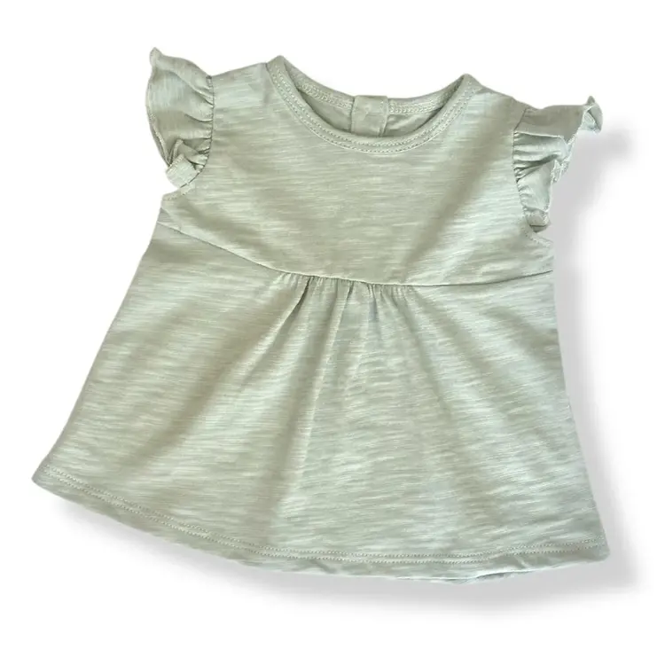 Tane Organics Inc Tane Baby Flamé Flutter Sleeved Top - Seafoam