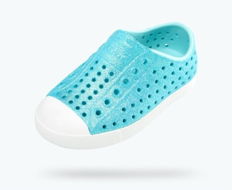 Native Shoes Native Shoes JEFFERSON BLING KIDS SHOES - Powder/Shell White