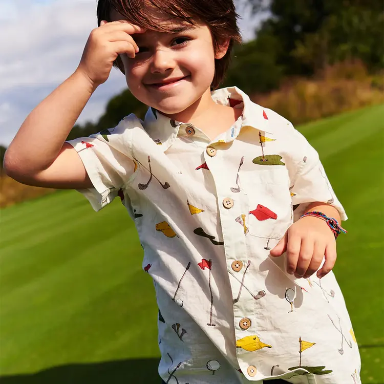 Blue Rooster (Pink Chicken) Blue Rooster Boys Jack Shirt - Golf Tournament