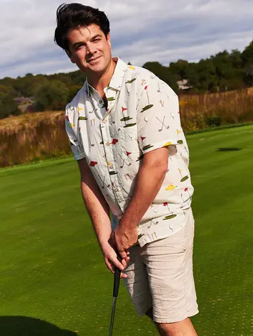 Blue Rooster (Pink Chicken) Blue Rooster Mens Jack Shirt - Golf Tournament