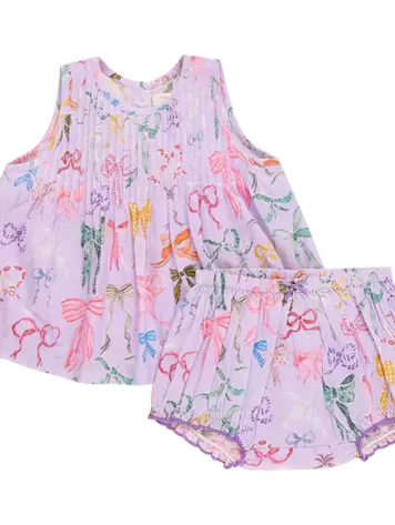 Pink Chicken Pink Chicken Baby Girls Jaipur 2-Piece Set - Lavender Watercolor Bows Pink Chicken Pink Chicken Baby Girls Jaipur 2-Piece Set - Lavender Watercolor Bows