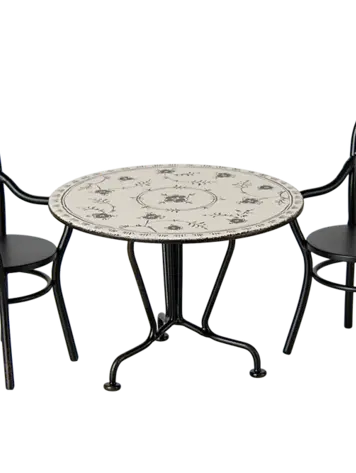 Maileg Maileg Dining Table Set w. 2 Chairs, Miniature