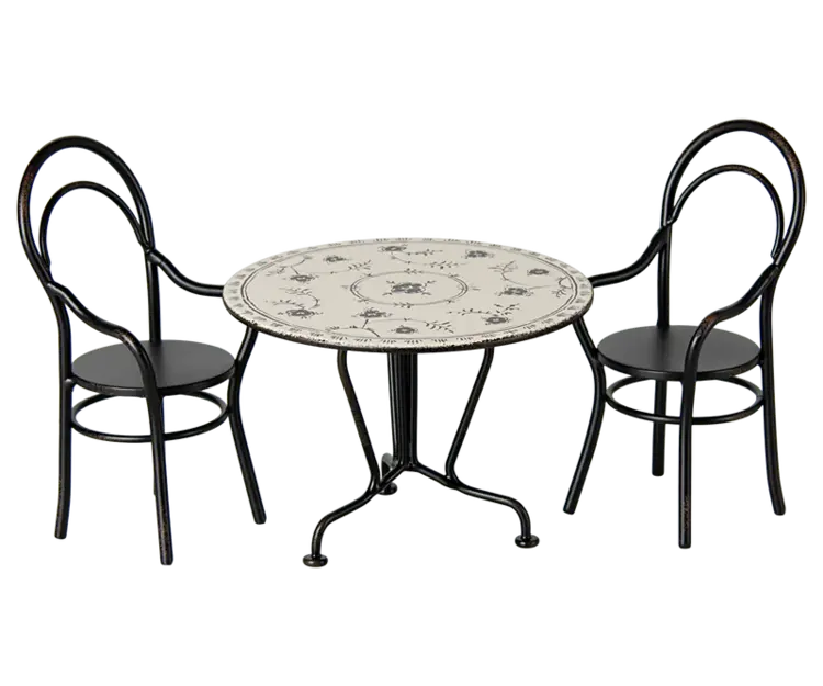 Maileg Maileg Dining Table Set w. 2 Chairs, Miniature
