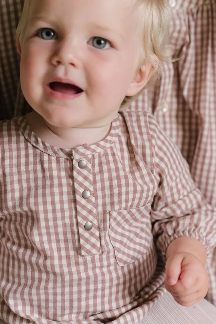 Pehr Designs Pehr Gingham Long Sleeve One-Piece