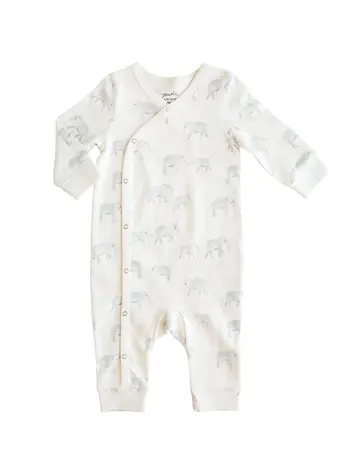 Pehr Designs Pehr Baby Kimono Romper - Follow Me Elephant