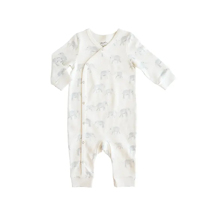 Pehr Designs Pehr Baby Kimono Romper - Follow Me Elephant