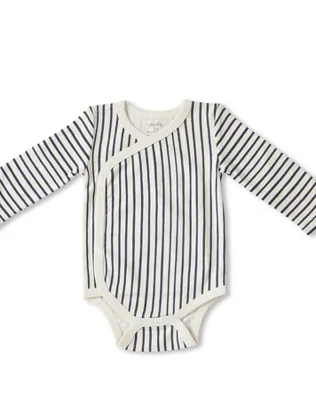 Pehr Designs Pehr Long Sleeve Kimono One-Piece- Stripes Away Ink Blue