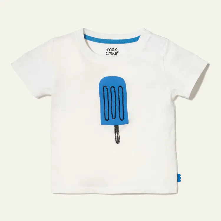 Mon Coeur Mon Coeur Recycled Cotton Blue Ice Pop Baby T-Shirt