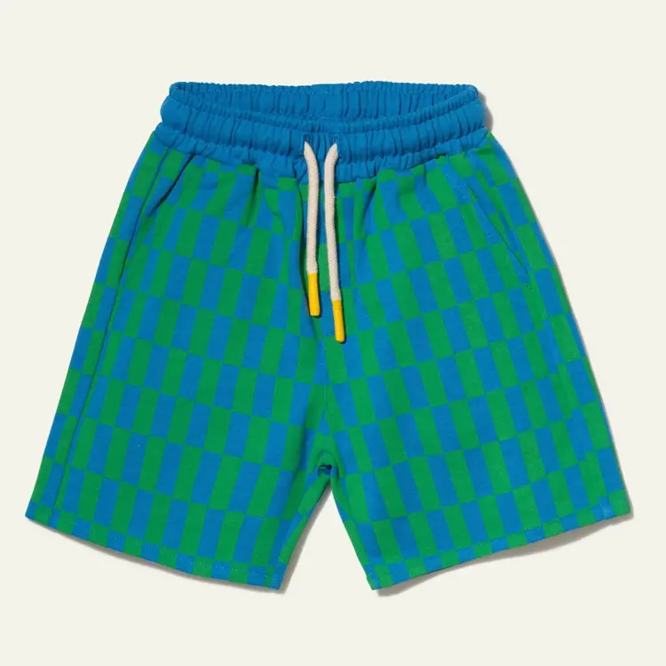 Mon Coeur Mon Coeur Recycled Cotton Blue Checkered Kid Short