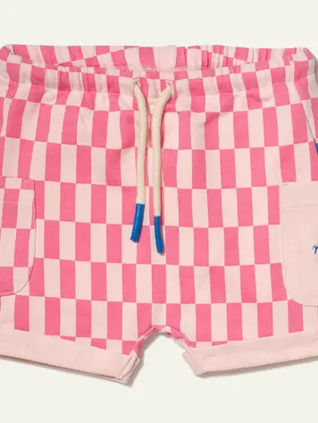 Mon Coeur Mon Coeur Recycled Cotton Pink Checkered Baby Short